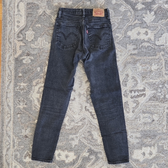 Levi's Washed Black Wedgie Skinny Jeans 25 - Picture 3 of 5